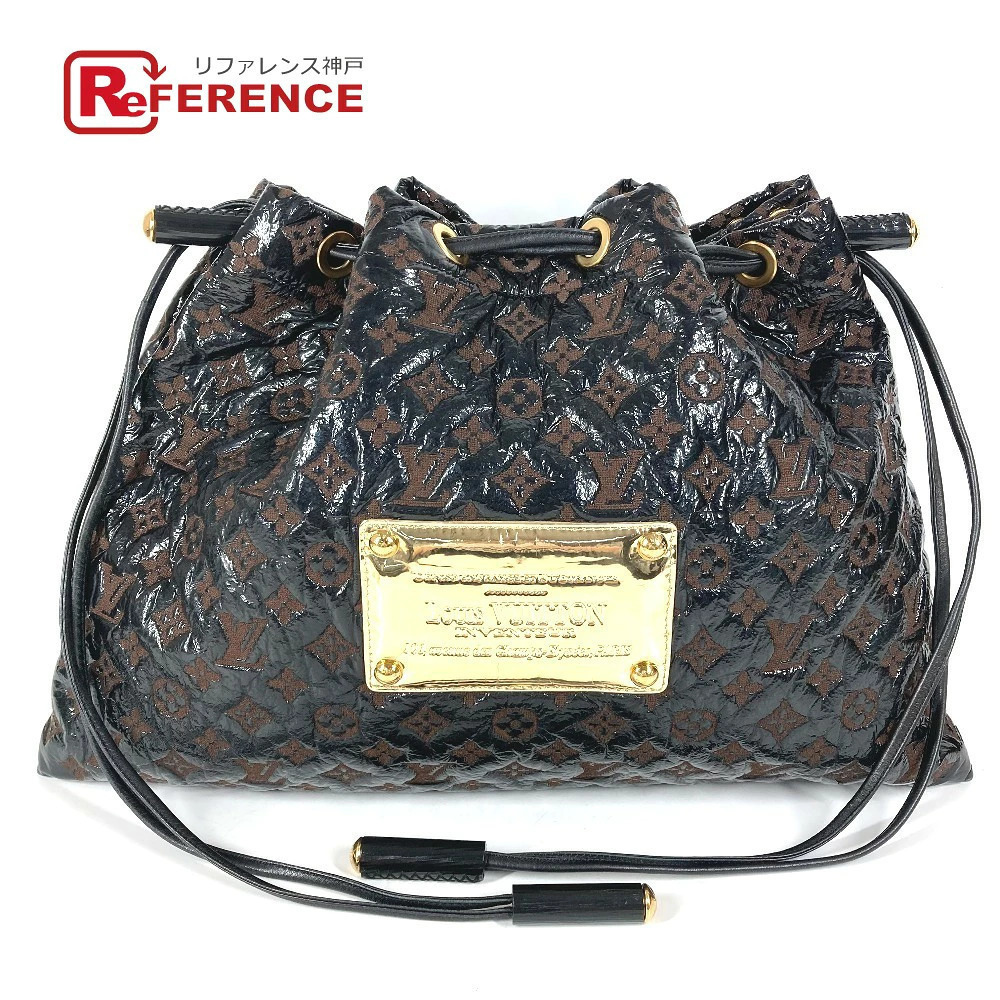 Louis Vuitton Monogram Elvinyl Squeeze Bag Drawstring Tote Shoulder Leather